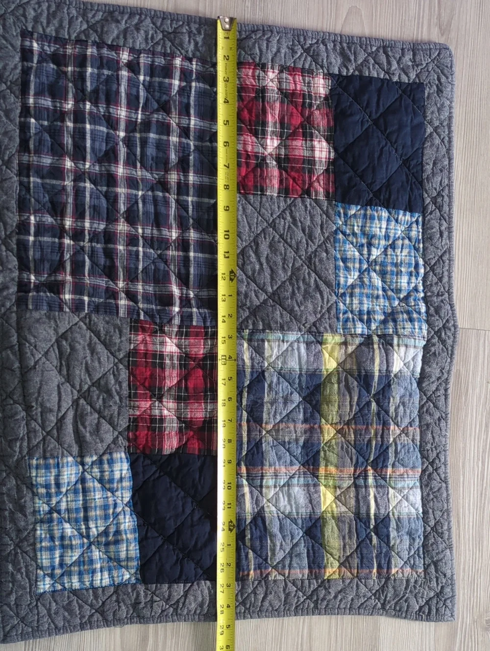 Cremeux Patchwork Quilted Pillow Shams Set Plaid Cotton 20x26 Farmhouse Blaine